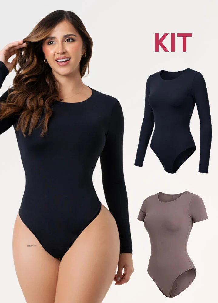 Kit Bodys Manga Corta y Larga: Microfibra | Salome TD03L5 + TD01L5